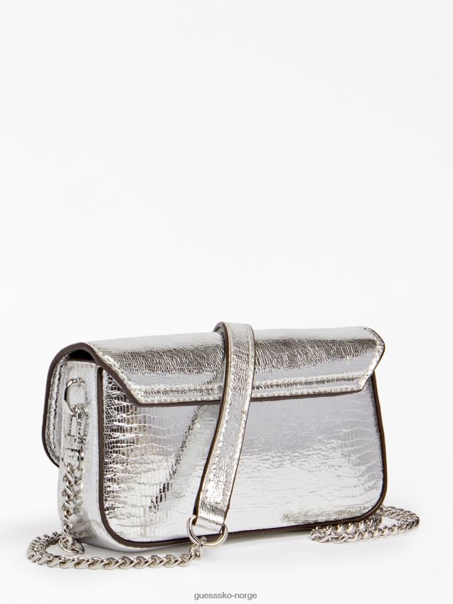 Guess sølvfoliert nattfall mini skulderveske sølv unisex F0LJ804971