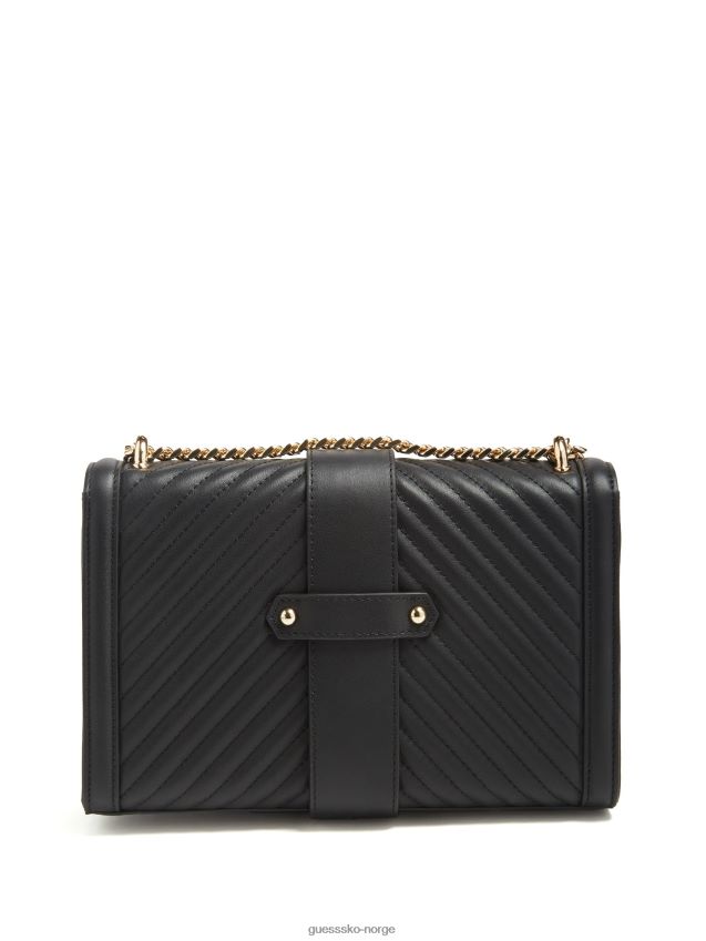 Guess seline quiltet crossbody jet black kulsvart unisex F0LJ809636