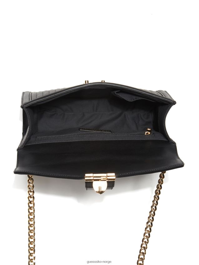 Guess seline quiltet crossbody jet black kulsvart unisex F0LJ809636