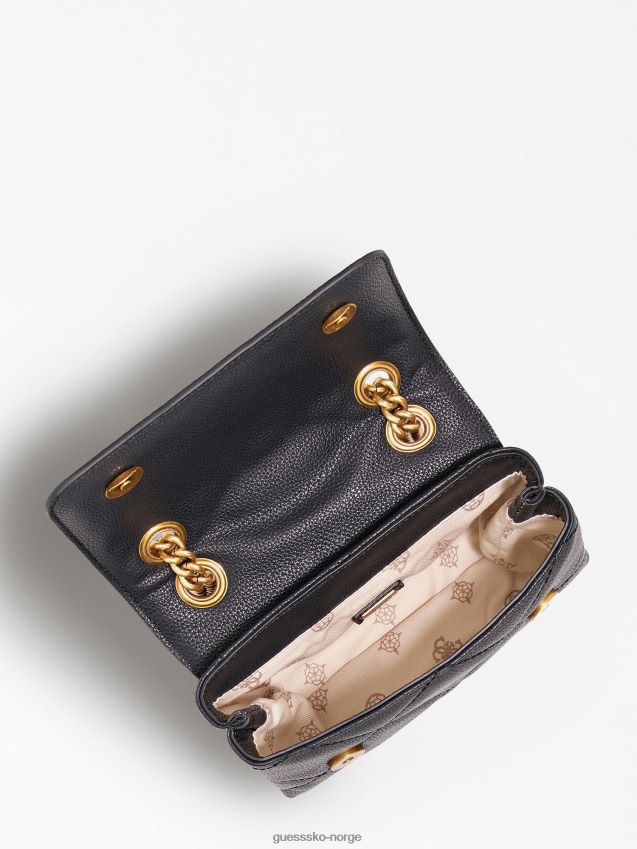 Guess svart abey vattert mini crossbody-veske svart unisex F0LJ805034