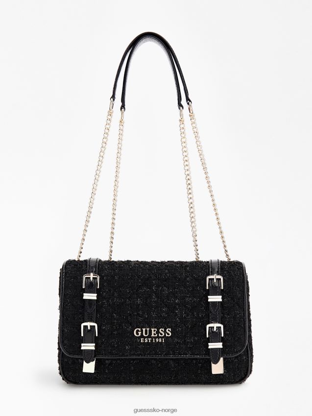 Guess svart adam tweed crossbody svart unisex F0LJ805064