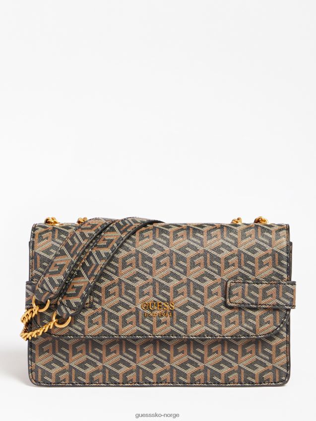 Guess svart atene vattert mini crossbody-veske svart unisex F0LJ805307