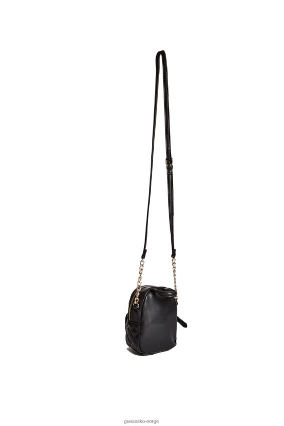 Guess svart evan vattert mini crossbody-ryggsekk svart unisex F0LJ807625