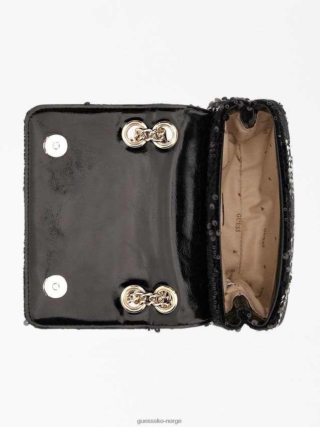 Guess svart ever paljett mini crossbody svart unisex F0LJ805018
