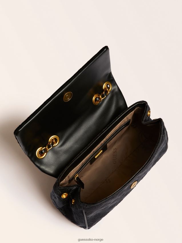 Guess svart kimi velvet crossbody-veske svart unisex F0LJ805049