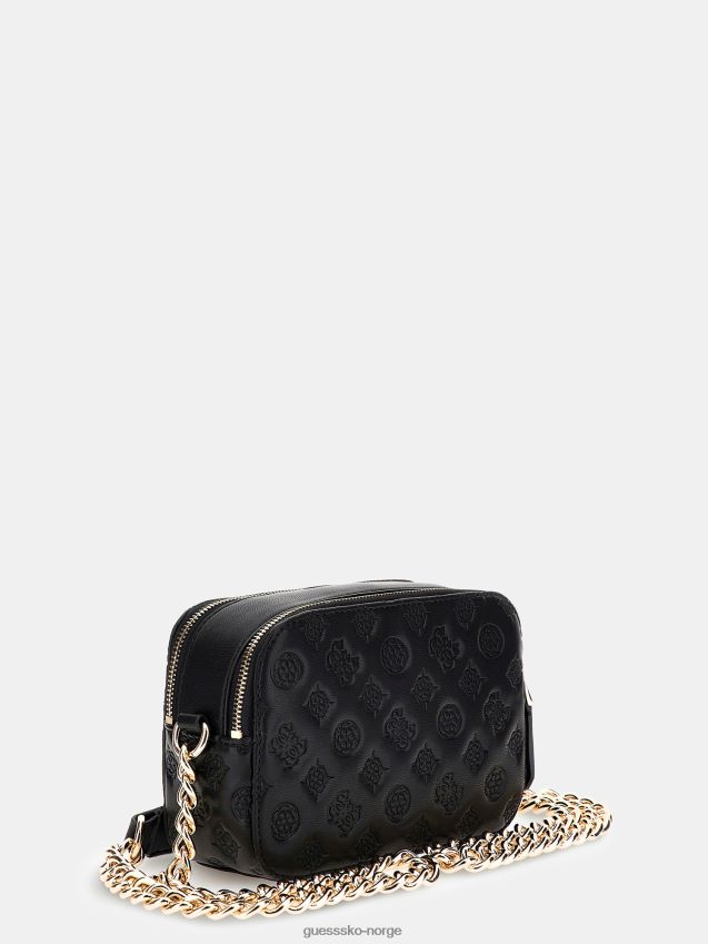 Guess svart noelle mini crossbody med preget logo svart unisex F0LJ805028