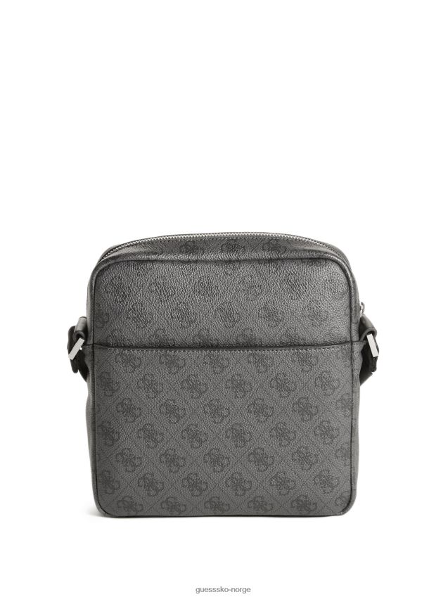 Guess svart vezzola smart topp glidelås firkantet crossbody svart unisex F0LJ8011018