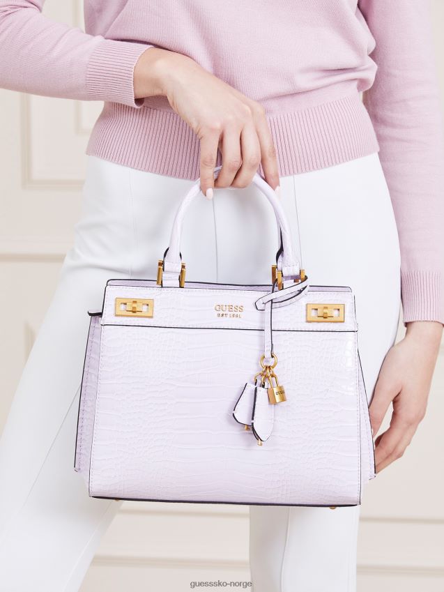 Guess Katey veske med krokodilletrykk lilla syrin unisex F0LJ804976