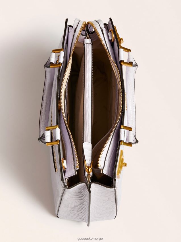 Guess Katey veske med krokodilletrykk lilla syrin unisex F0LJ804976