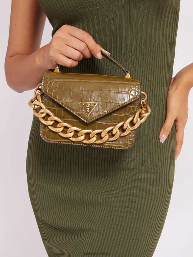 Guess Retour Croc print mikro veske grønn grønn unisex F0LJ805393