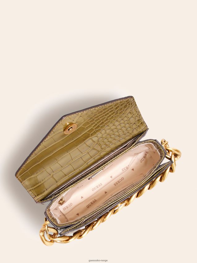 Guess Retour Croc print mikro veske grønn grønn unisex F0LJ805393