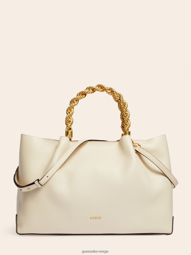 Guess aida håndveske i ekte skinn hvit hvit unisex F0LJ805364