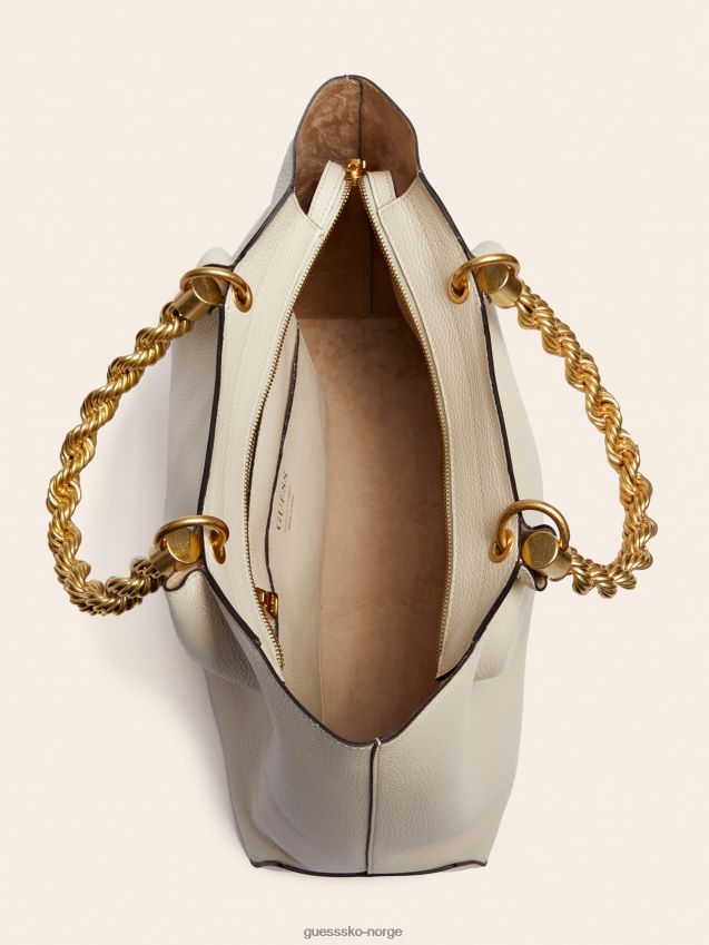 Guess aida håndveske i ekte skinn hvit hvit unisex F0LJ805364