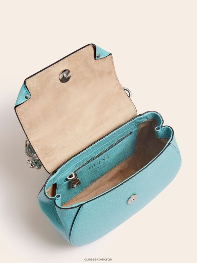 Guess aida mini håndveske i ekte skinn blå blå unisex F0LJ805394