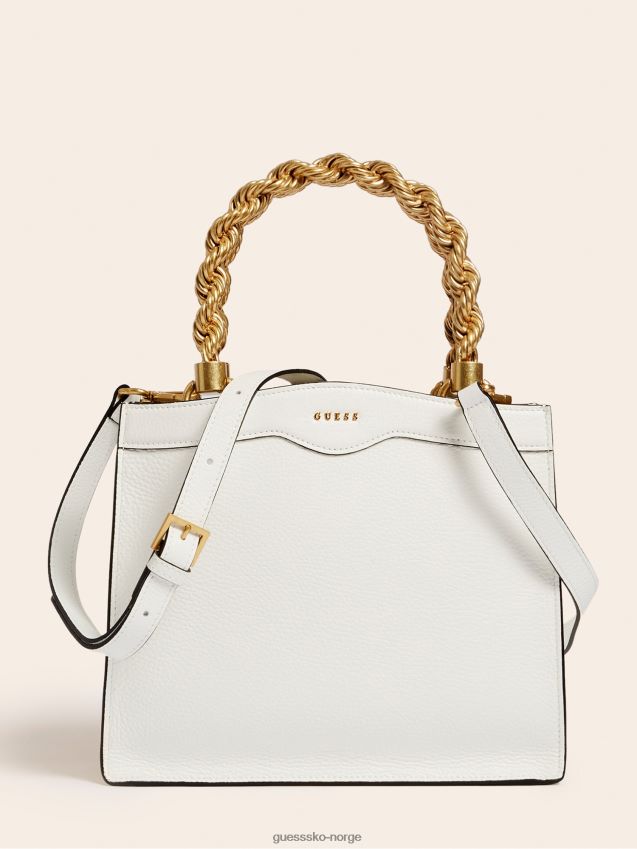 Guess aida mini håndveske i ekte skinn hvit hvit unisex F0LJ805327