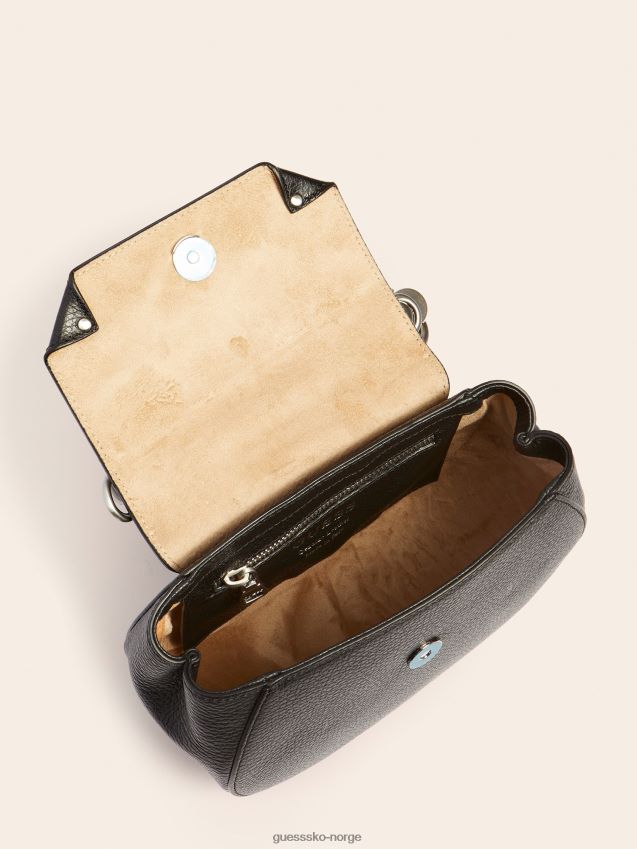 Guess aida mini håndveske i ekte skinn svart svart unisex F0LJ805223