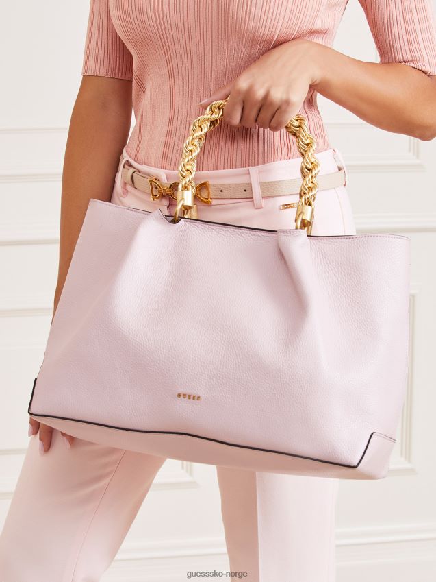 Guess aida veske i ekte skinn rosa rosa unisex F0LJ805413