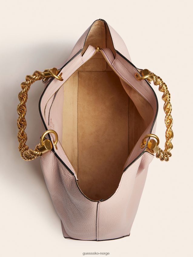 Guess aida veske i ekte skinn rosa rosa unisex F0LJ805413