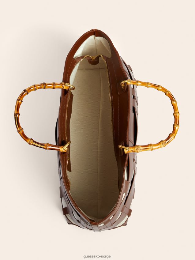 Guess aida vevd veske i ekte skinn brun brun unisex F0LJ805410