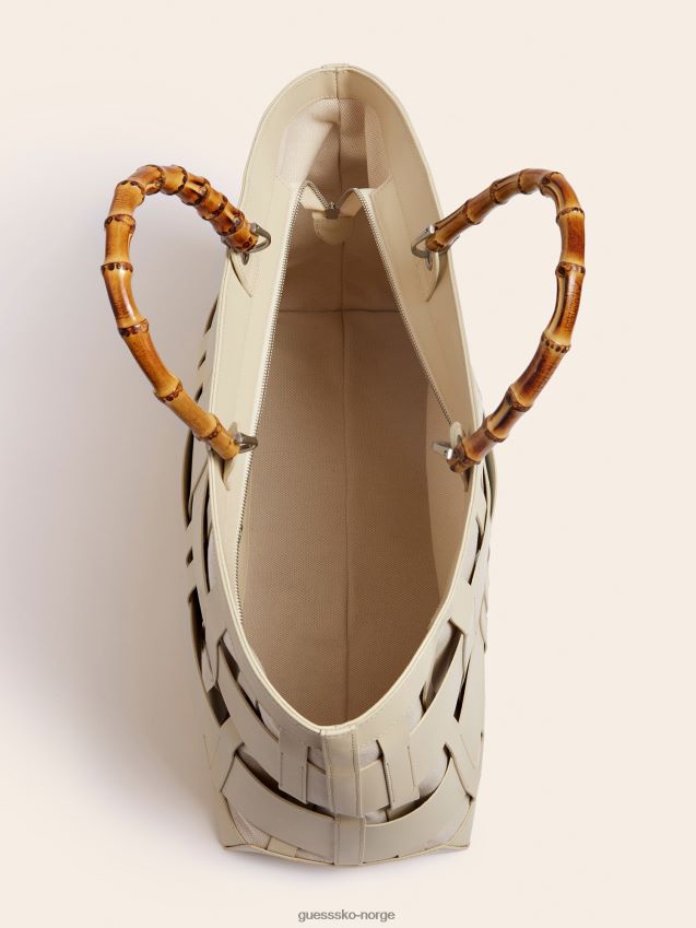 Guess aida vevd veske i ekte skinn hvit hvit unisex F0LJ805439