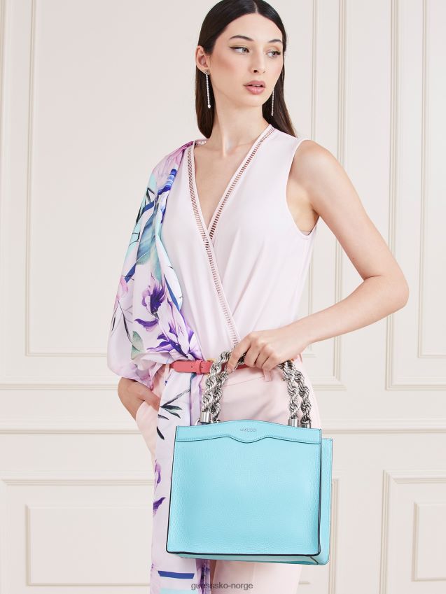 Guess blå aida mini veske i ekte skinn blå unisex F0LJ805412