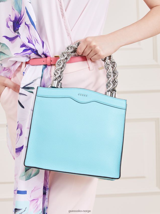 Guess blå aida mini veske i ekte skinn blå unisex F0LJ805412