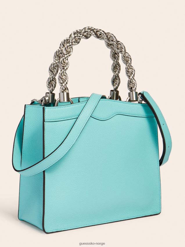 Guess blå aida mini veske i ekte skinn blå unisex F0LJ805412