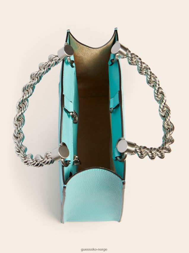 Guess blå aida mini veske i ekte skinn blå unisex F0LJ805412