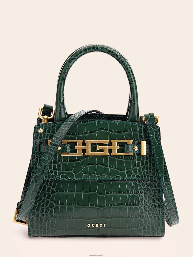 Guess blå cristina mini håndveske i ekte skinn blå unisex F0LJ805334