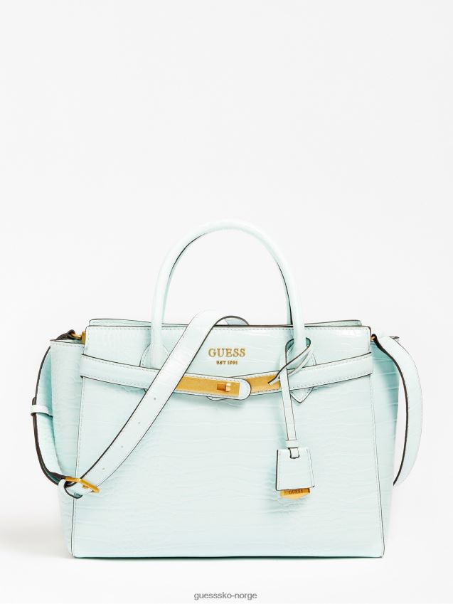 Guess blågrønn enisa håndveske med krokodilletrykk blågrønn unisex F0LJ805312