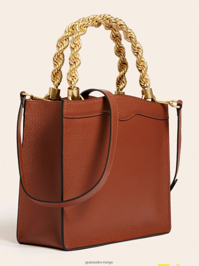 Guess brun aida mini veske i ekte skinn brun unisex F0LJ805391