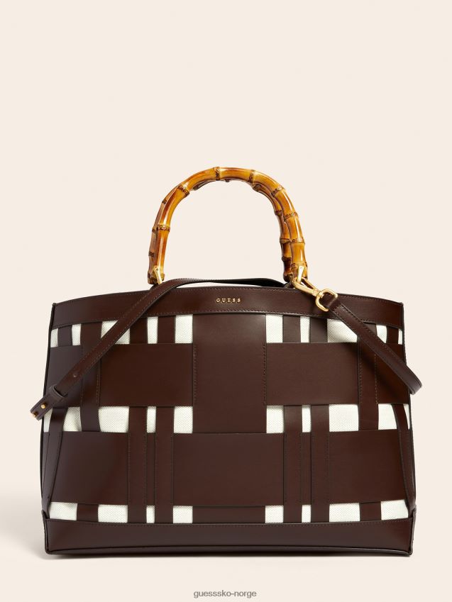 Guess brun aida-veske i ekte skinn brun unisex F0LJ804963