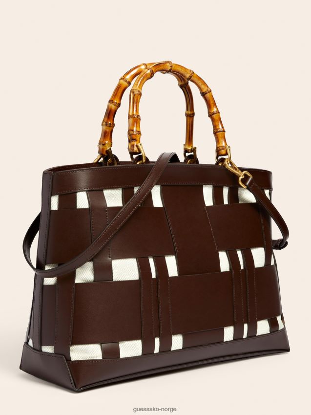 Guess brun aida-veske i ekte skinn brun unisex F0LJ804963