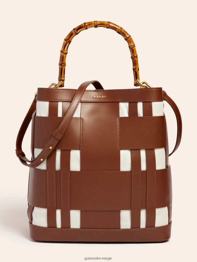 Guess brun aida vevd hobo bag i ekte skinn brun unisex F0LJ805425