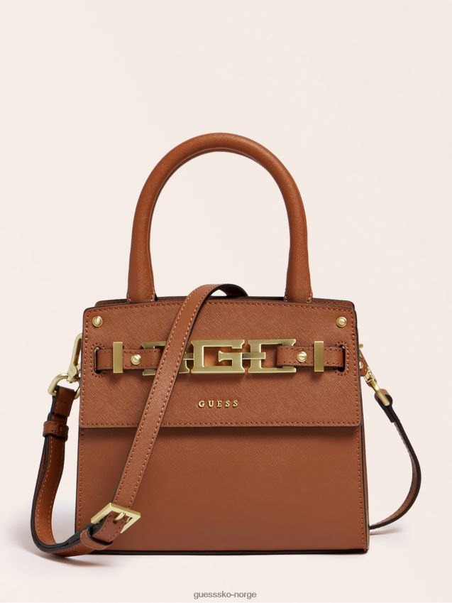 Guess brun cristina håndveske i ekte skinn brun unisex F0LJ805347