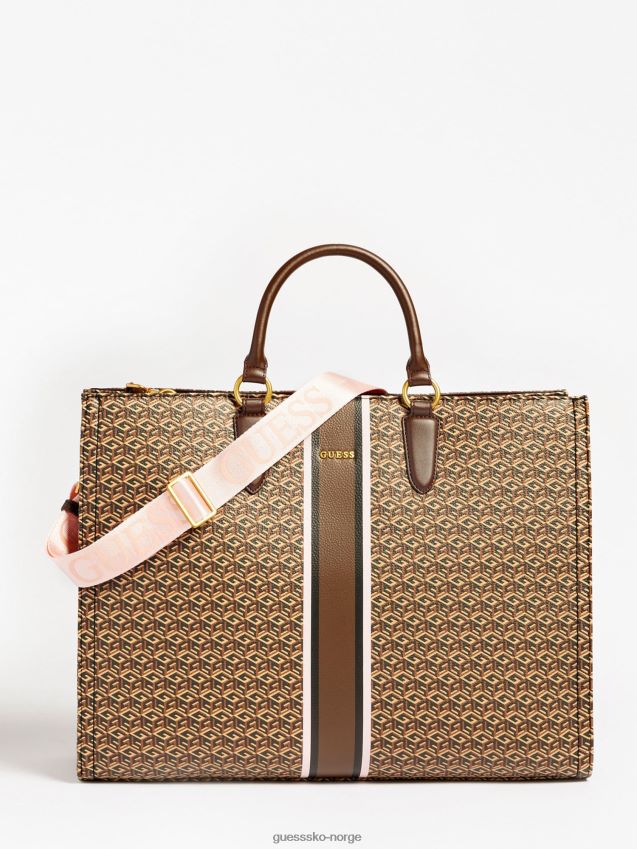 Guess brun ederle logo håndveske brun unisex F0LJ805112