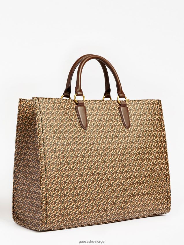 Guess brun ederle logo håndveske brun unisex F0LJ805112