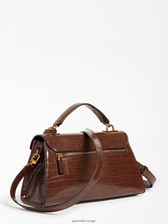 Guess brun enisa håndveske med krokodilletrykk brun unisex F0LJ805269