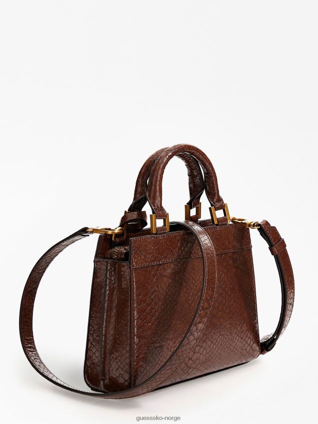 Guess brun katey python-print mini-veske brun unisex F0LJ802634