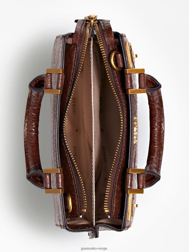 Guess brun katey python-print mini-veske brun unisex F0LJ802634