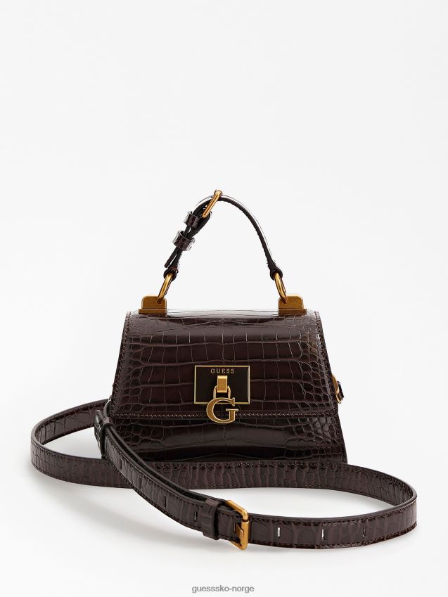 Guess brun mini-veske med stephi-krok-trykk brun unisex F0LJ805060