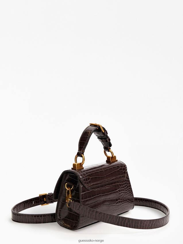 Guess brun mini-veske med stephi-krok-trykk brun unisex F0LJ805060