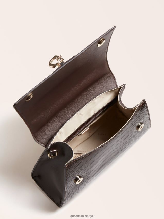 Guess brun stephi veske med krokodilletrykk brun unisex F0LJ805174