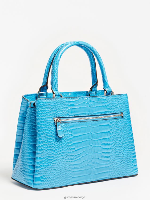 Guess carabel håndveske med krokodilletrykk blå blå unisex F0LJ806584