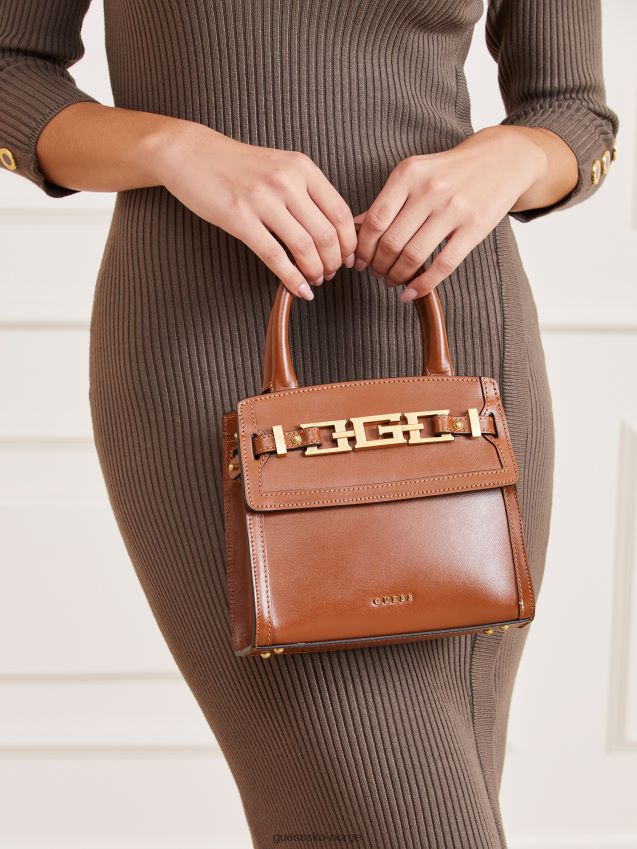 Guess cristina mini håndveske i ekte skinn grå grå unisex F0LJ805399