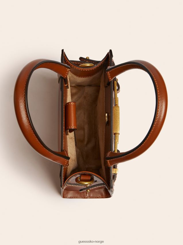 Guess cristina mini håndveske i ekte skinn grå grå unisex F0LJ805399