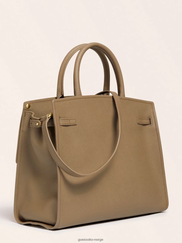 Guess cristina veske i ekte skinn grå grå unisex F0LJ805101