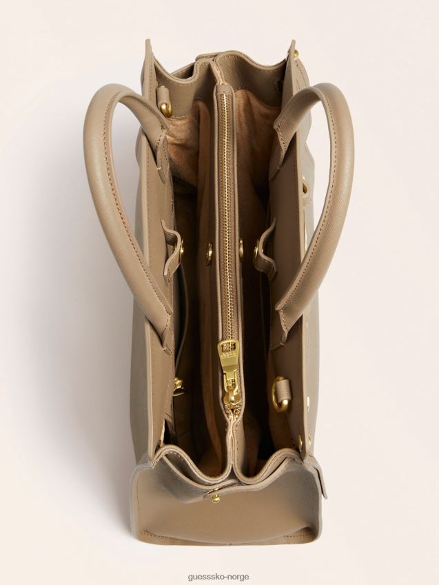 Guess cristina veske i ekte skinn grå grå unisex F0LJ805101