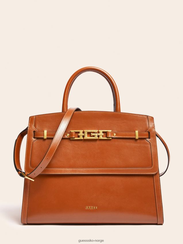 Guess cristina veske i ekte skinn grå grå unisex F0LJ805193