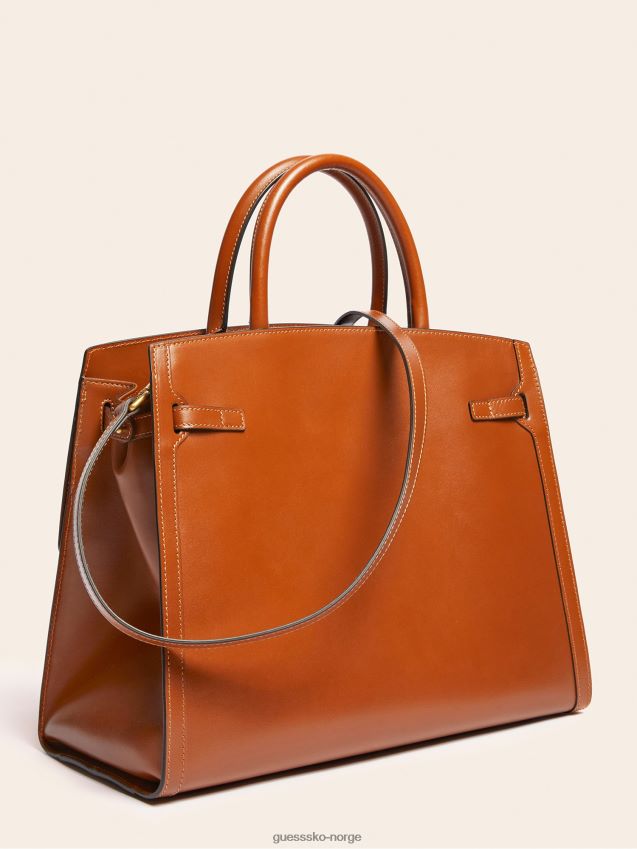 Guess cristina veske i ekte skinn grå grå unisex F0LJ805193